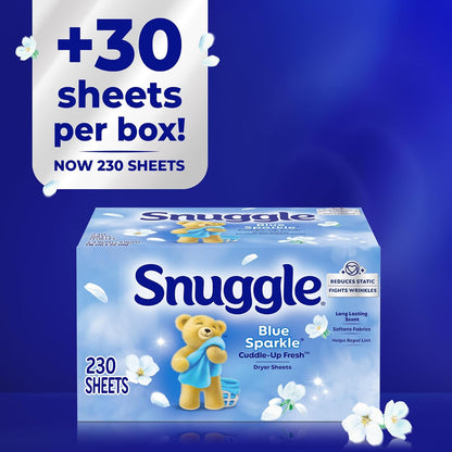 Snuggle Dryer Sheets - Blue Sparkle - 230 Sheets