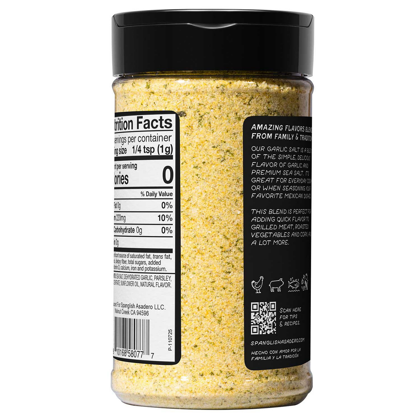 Spanglish Asadero 스팽글리시 아사데로 갈릭솔트 시즈닝 - 9.5 oz