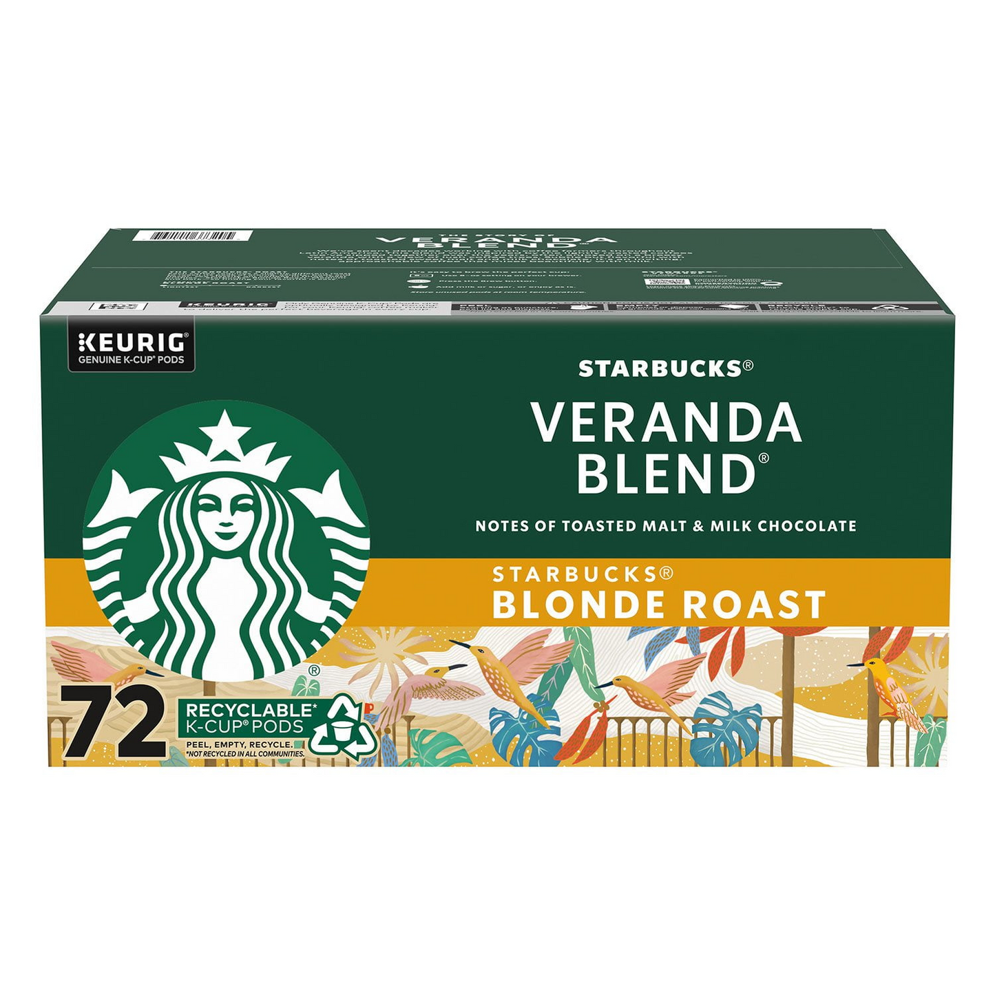 Starbucks Veranda Blend Blonde Roast Pods (K-Cup) - 72 ct