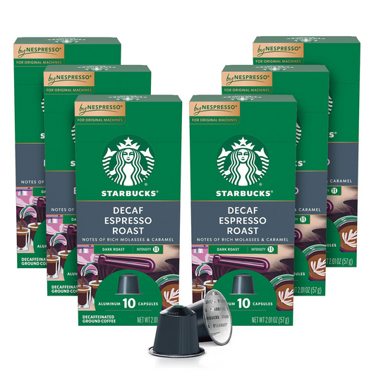 Starbucks by Nespresso Decaf Dark Roast Espresso Capsules (Nespresso Original) - 60 ct