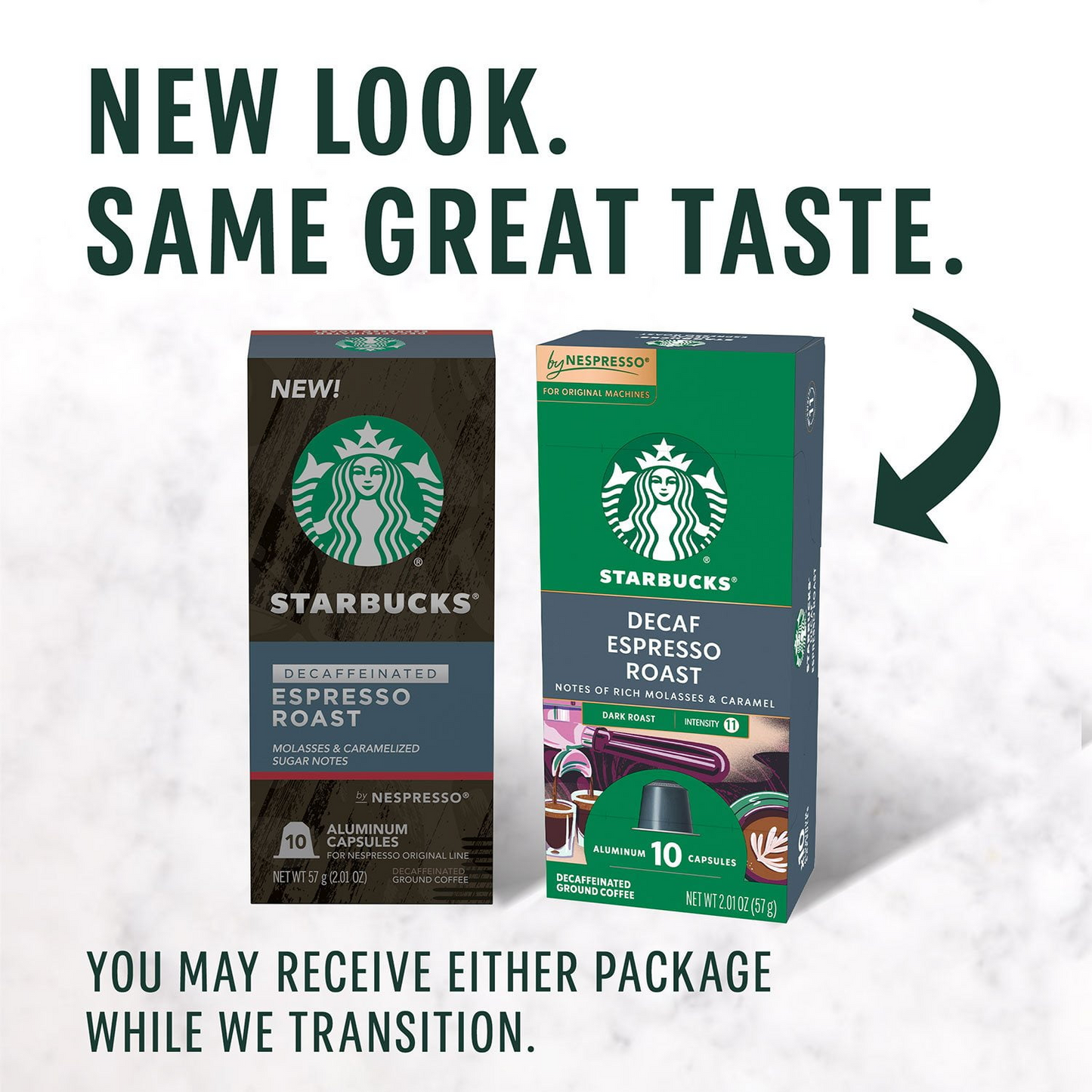 Starbucks by Nespresso Decaf Dark Roast Espresso Capsules (Nespresso Original) - 60 ct