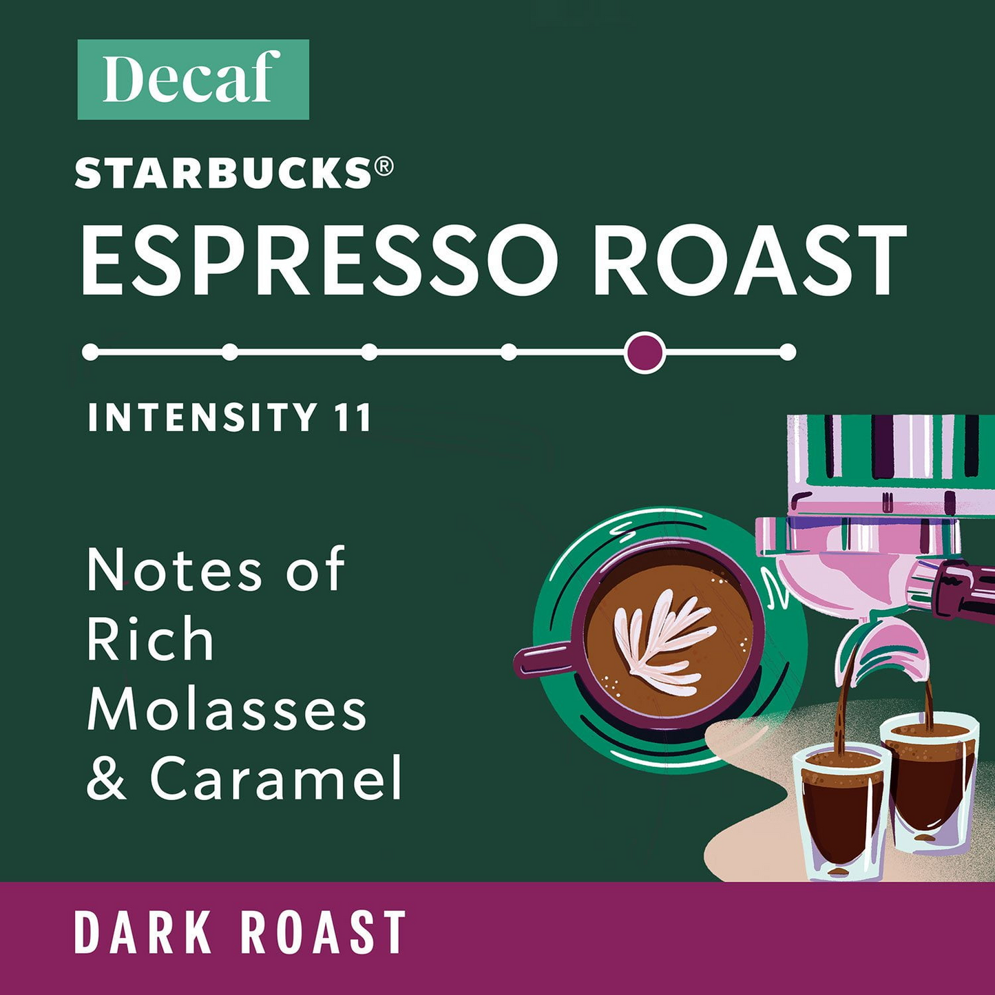 Starbucks by Nespresso Decaf Dark Roast Espresso Capsules (Nespresso Original) - 60 ct