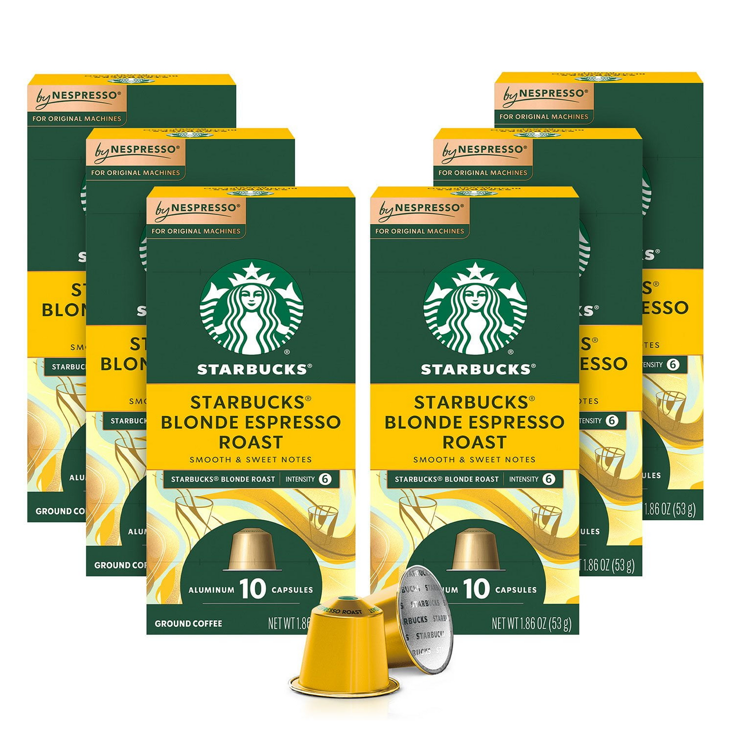 Starbucks by Nespresso Blonde Roast Espresso Capsules (Nespresso Original) - 60 ct