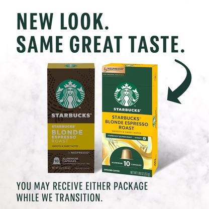 Starbucks by Nespresso Blonde Roast Espresso Capsules (Nespresso Original) - 60 ct