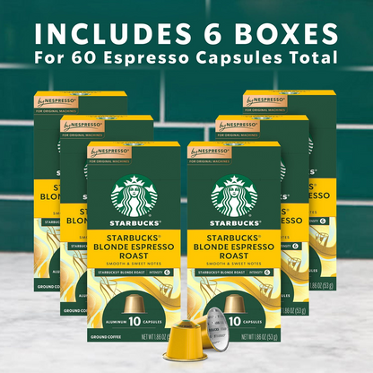 Starbucks by Nespresso Blonde Roast Espresso Capsules (Nespresso Original) - 60 ct