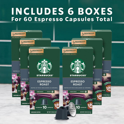 Starbucks 스타벅스 바이 네스프레소 다크 에스프레소 캡슐 (네스프레소 오리지널) - 60개입