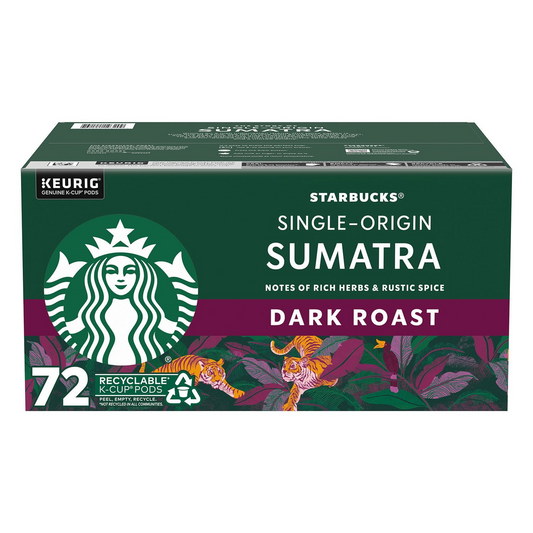 Starbucks Single-Origin Sumatra Dark Roast Pods (K-Cup) - 72 ct