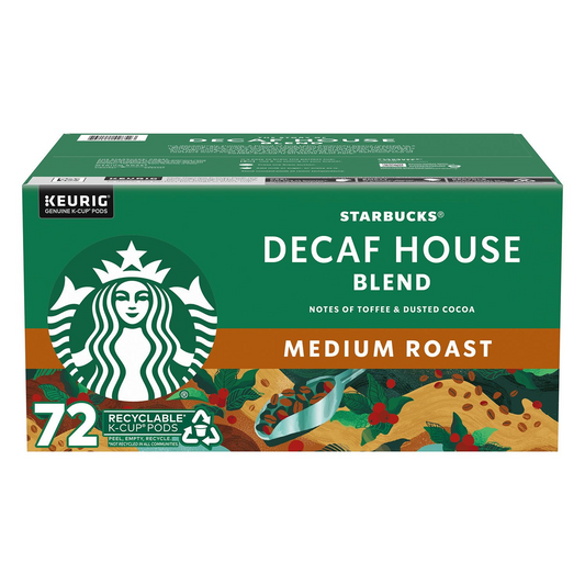 Starbucks Decaf House Blend Medium Roast Pods (K-Cup) - 72 ct