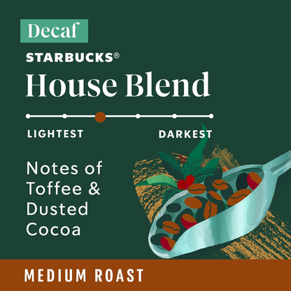 Starbucks 스타벅스 디카페인 하우스 블렌드 미디엄 로스트 팟 (K-컵) - 72개입