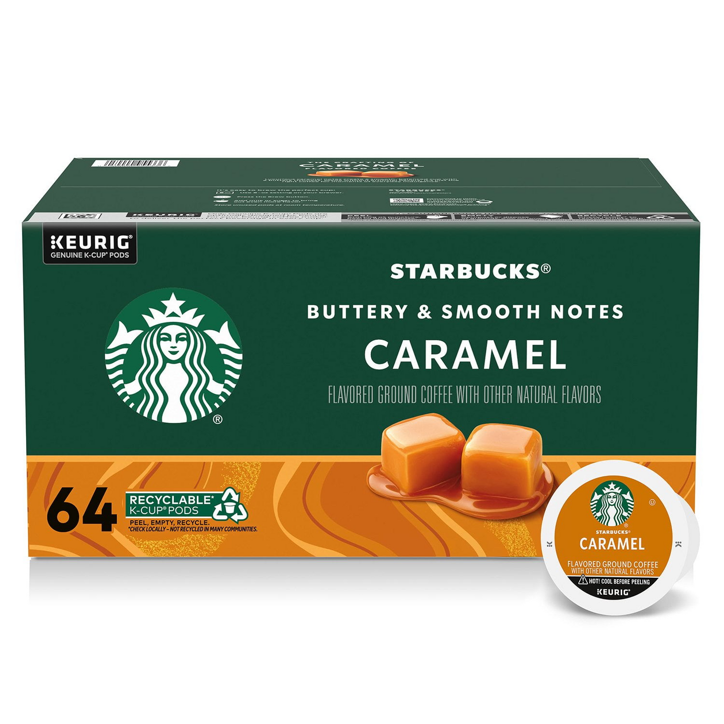 Starbucks 스타벅스 카라멜 미디엄 로스트 팟 (K-컵) - 64개입