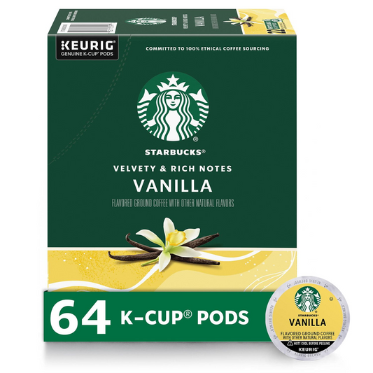 Starbucks Vanilla Flavored Light Roast Pods (K-Cup) - 64 ct