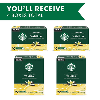 Starbucks Vanilla Flavored Light Roast Pods (K-Cup) - 64 ct