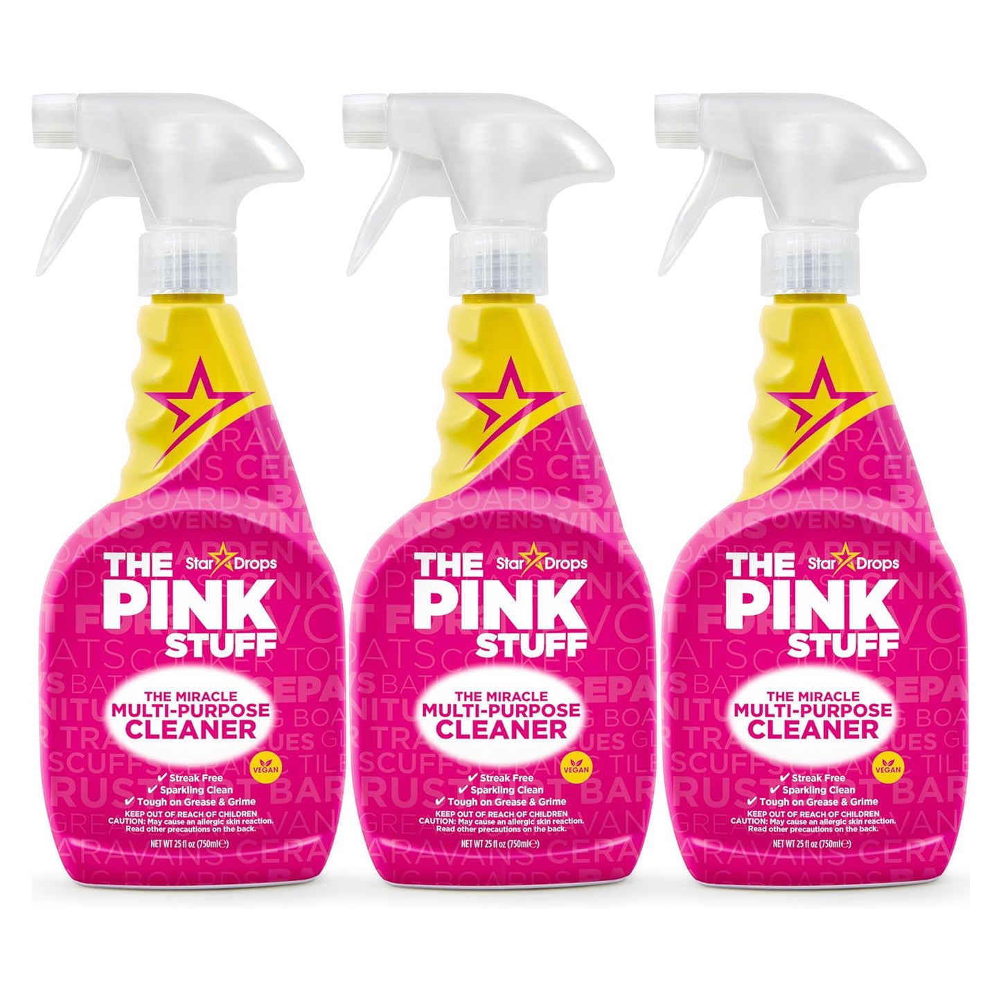 Stardrops The Pink Stuff Multi-Surface Cleaner - 25 fl oz (750mL) × 3 Bottles