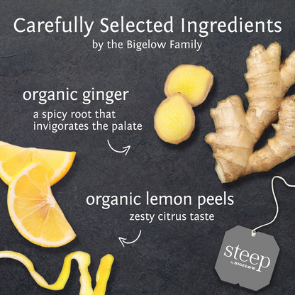 steep by Bigelow Lemon Ginger Herbal Tea Bags - 60 ct