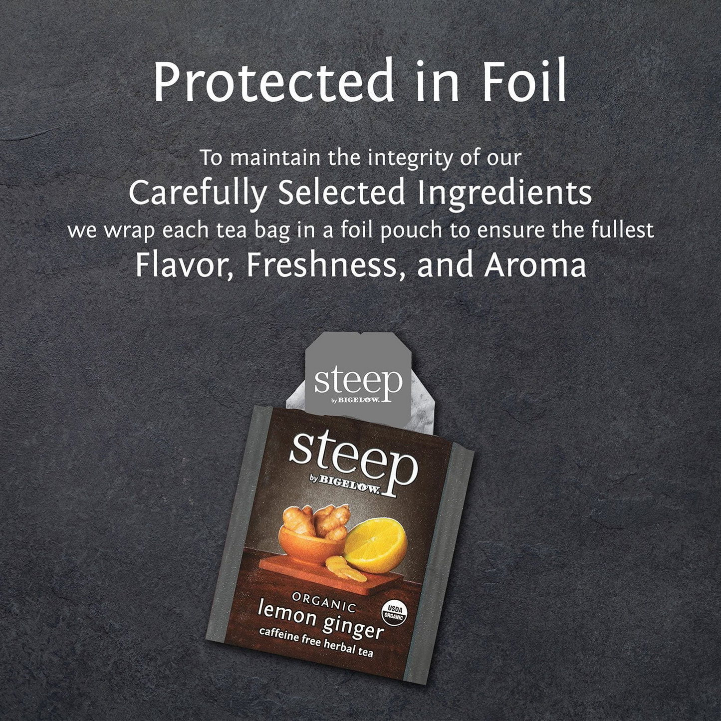 steep by Bigelow Lemon Ginger Herbal Tea Bags - 60 ct