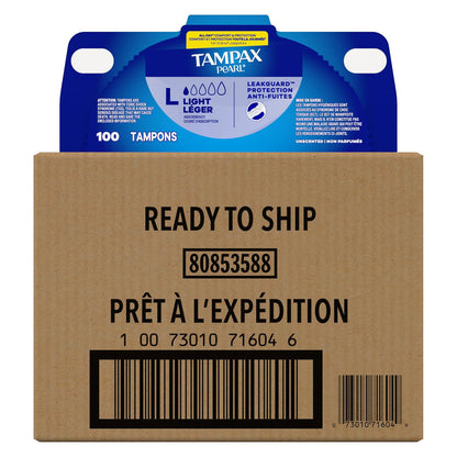 Tampax Pearl Tampons - Light Absorbency - Unscented - 100 Count