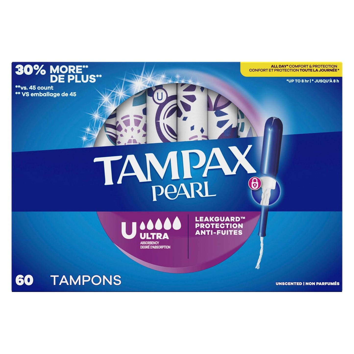 Tampax 탐팩스 펄 탐폰 - 울트라 - 무향 - 60개입