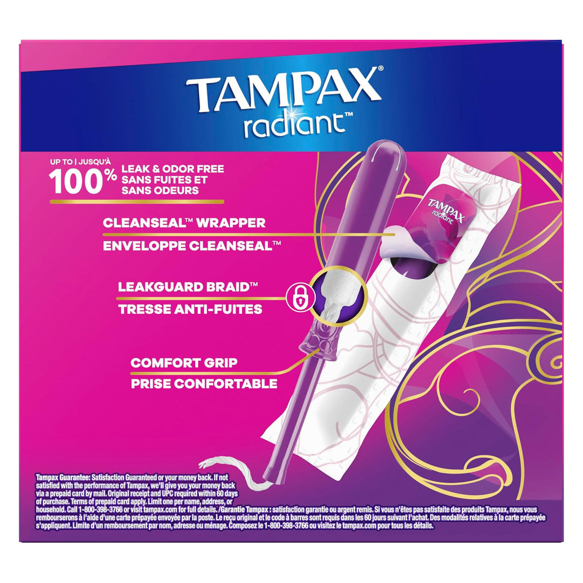 Tampax 탐팩스 라디언트 탐폰 - 라이트 & 레귤러 멀티팩 - 무향 - 26개입