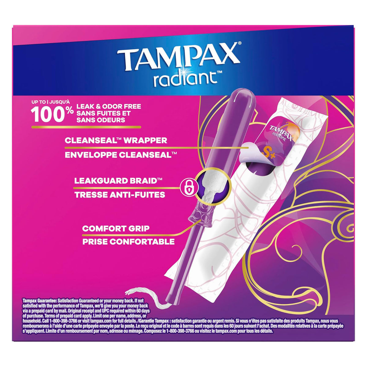 Tampax 탐팩스 라디언트 탐폰 - 슈퍼 플러스 - 무향 - 28개입