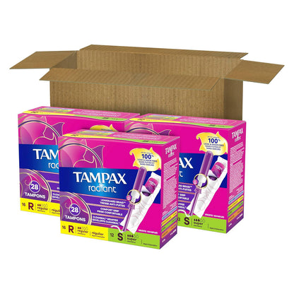 Tampax 탐팩스 라디언트 탐폰 - 레귤러 & 슈퍼 - 무향 - 84개입