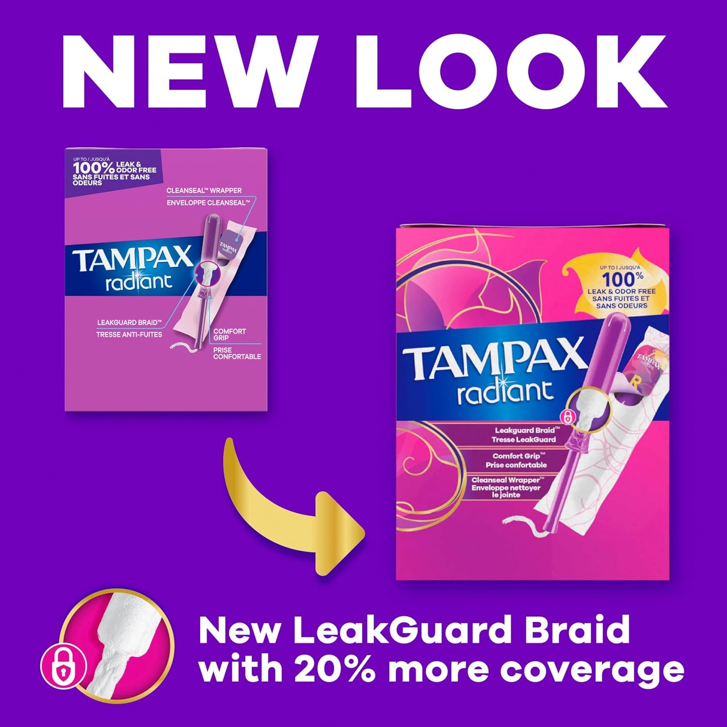 Tampax 탐팩스 라디언트 탐폰 - 슈퍼 - 무향 - 42개입
