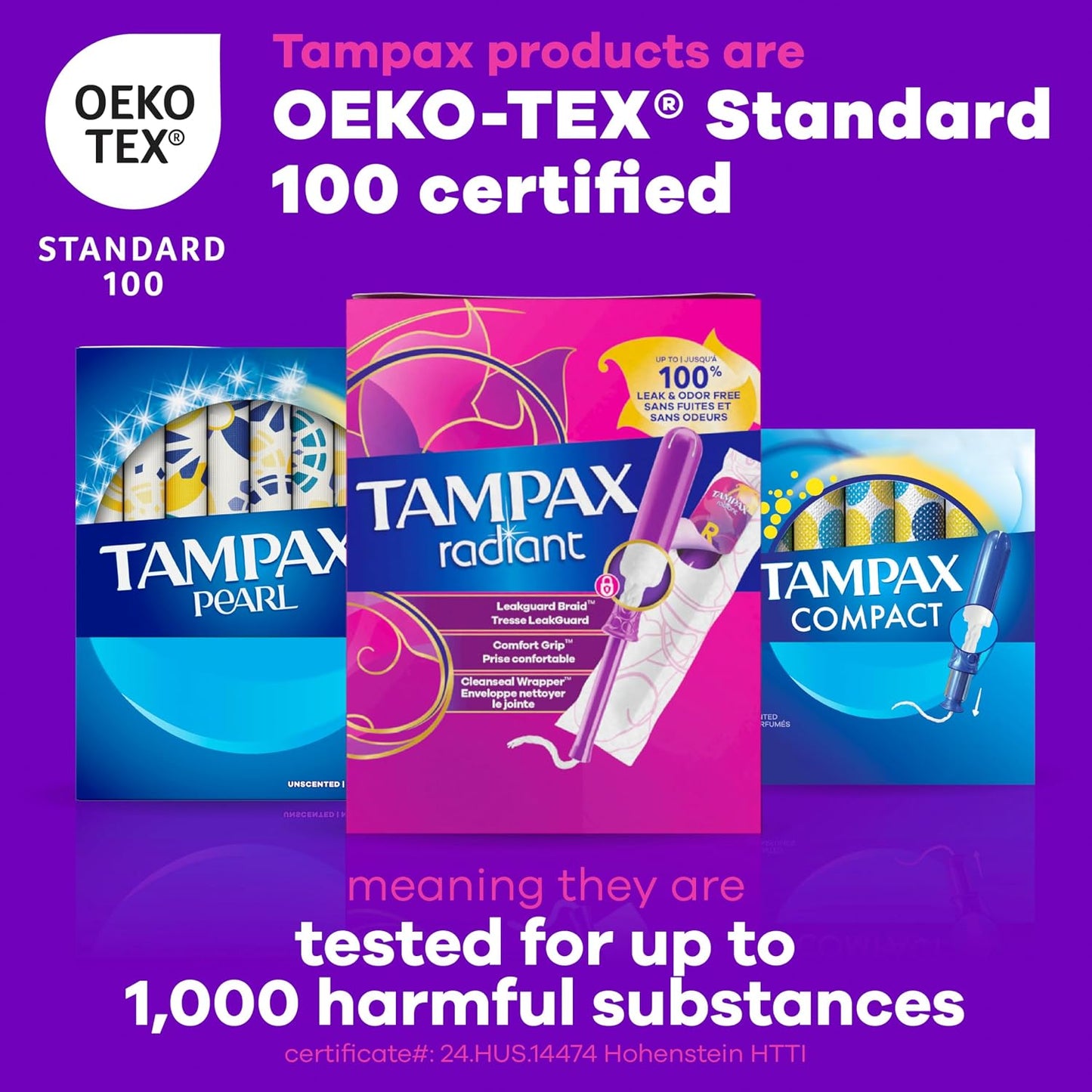 Tampax 탐팩스 라디언트 탐폰 - 슈퍼 - 무향 - 42개입