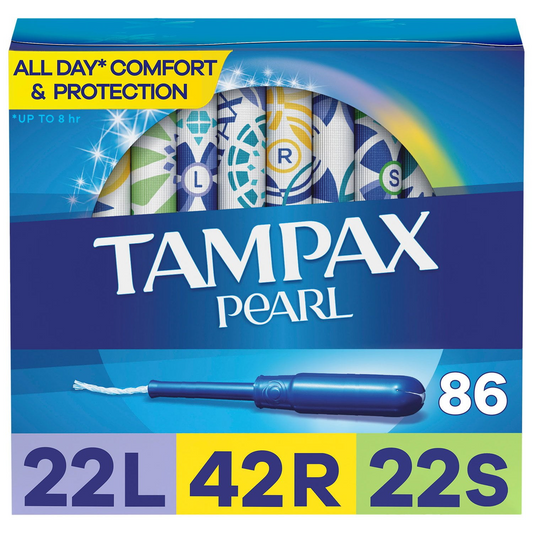 Tampax Pearl Tampons - Light, Regular & Super Trio Pack - Unscented - 86 Count