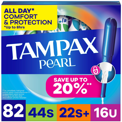 Tampax 탐팩스 펄 트리오 팩 — Regular, Super, Super Plus 탐폰
