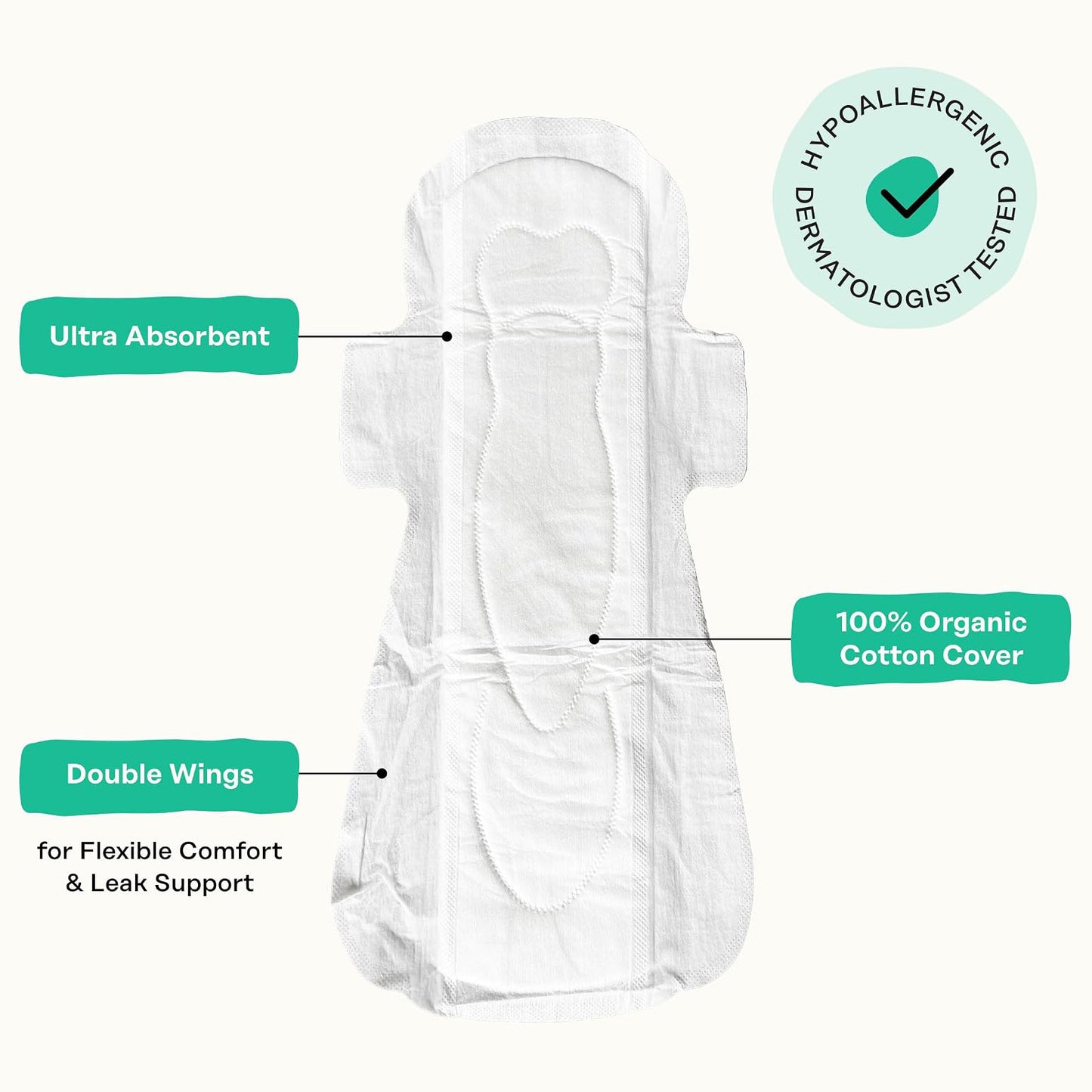 The Honey Pot Company Cooling Herbal Pads with Wings - Heavy Flow Overnight - Herbal Cooling - 16 Count