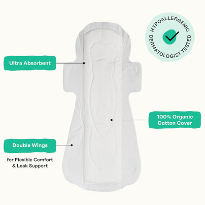 The Honey Pot Company Cooling Herbal Pads with Wings - Overnight - Herbal Cooling - 48 Count
