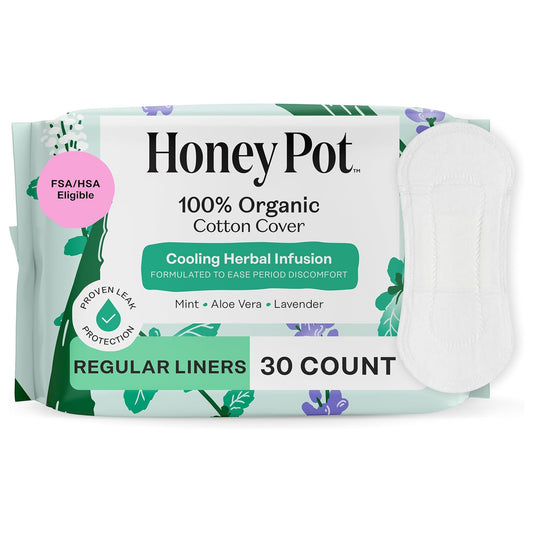 The Honey Pot Company Cooling Herbal Panty Liners - Regular - 30 Count