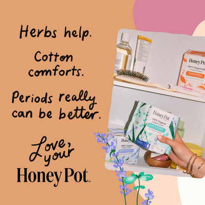The Honey Pot Company Cooling Herbal Panty Liners - Regular - 30 Count