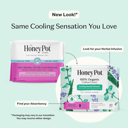 The Honey Pot Company 허니팟 쿨링 허벌 생리대 - 레귤러 (240mm) - 날개형 - 80개입