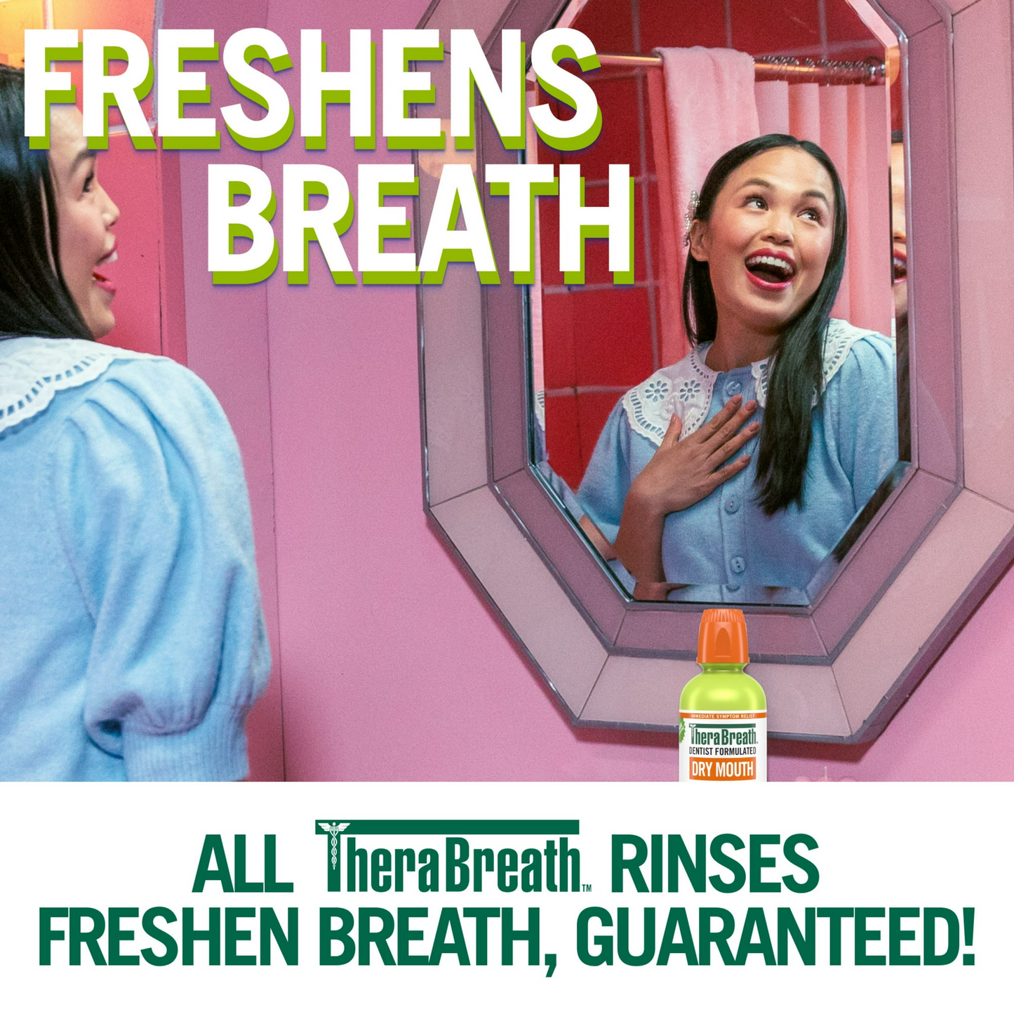 TheraBreath 테라브레스 드라이 마우스 구강세정제 팅글링 민트 무알코올·자일리톨 보습·만성 구강 건조증·치과의사 제조 (16 fl oz / 473mL)