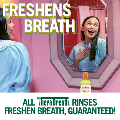 TheraBreath 테라브레스 드라이 마우스 구강세정제 팅글링 민트 무알코올·자일리톨 보습·만성 구강 건조증·치과의사 제조 (16 fl oz / 473mL)
