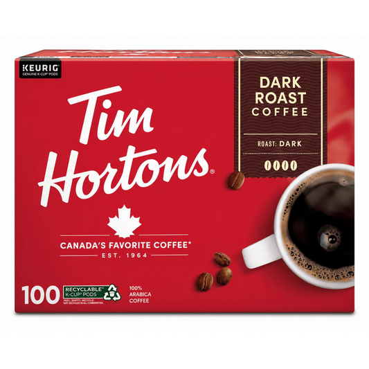 Tim Hortons Dark Blend Dark Roast Pods (K-Cup) - 100 ct
