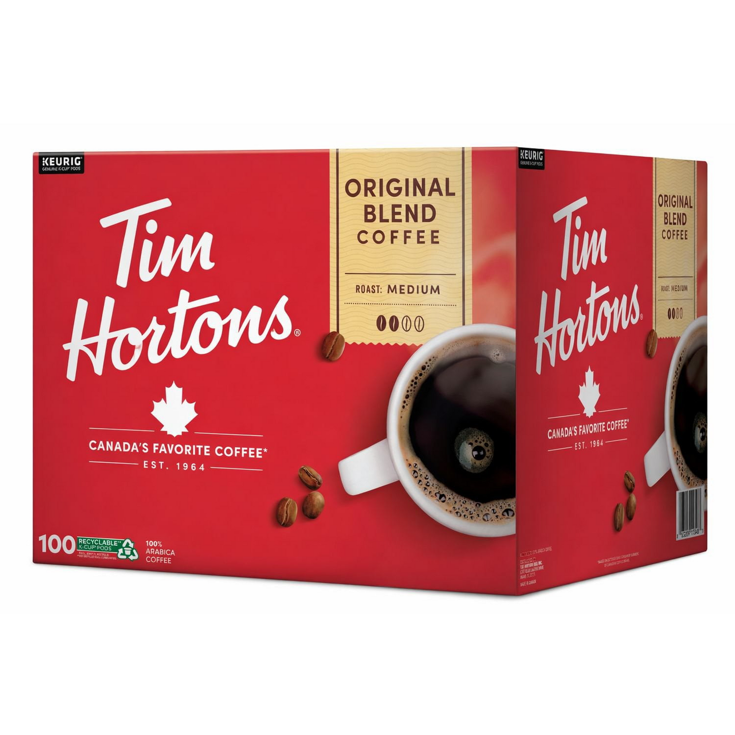 Tim Hortons 팀홀튼 오리지널 블렌드 미디엄 로스트 팟 (K-컵) - 100개입