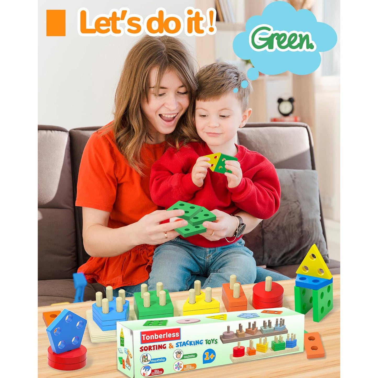 Tonberless Montessori Toddler Toy Set — Sensory Activity for Ages 1-3