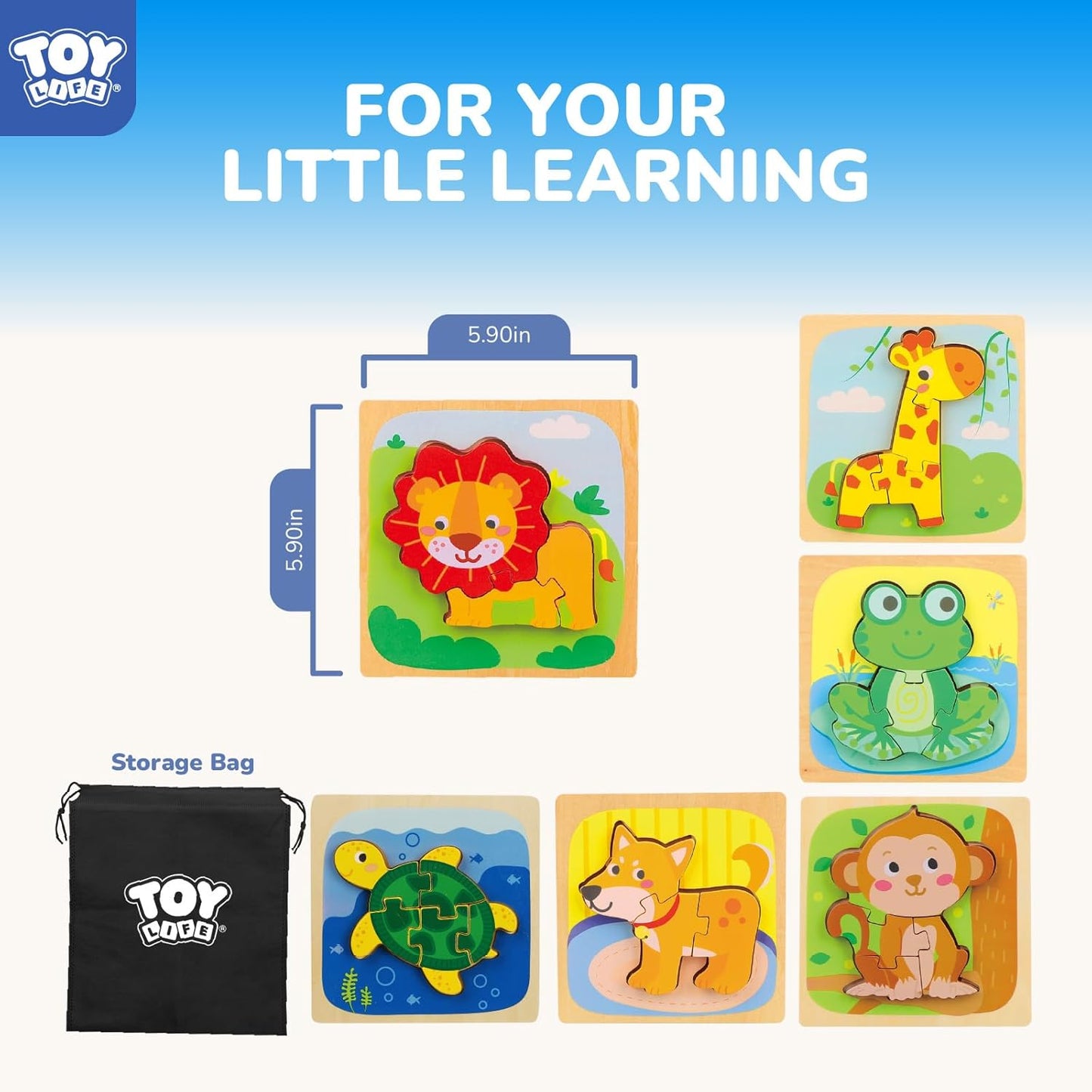 TOY Life 토이 라이프 원목 토들러 몬테소리 퍼즐 세트 (2-4세)