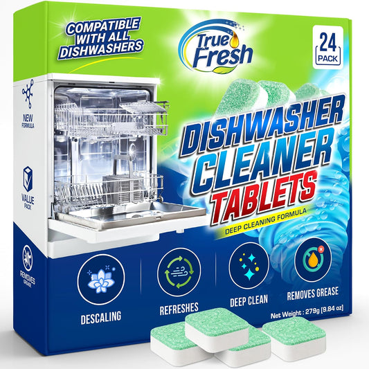 True Fresh Dishwasher Cleaner & Deodorizer Tablets - 24 Tablets