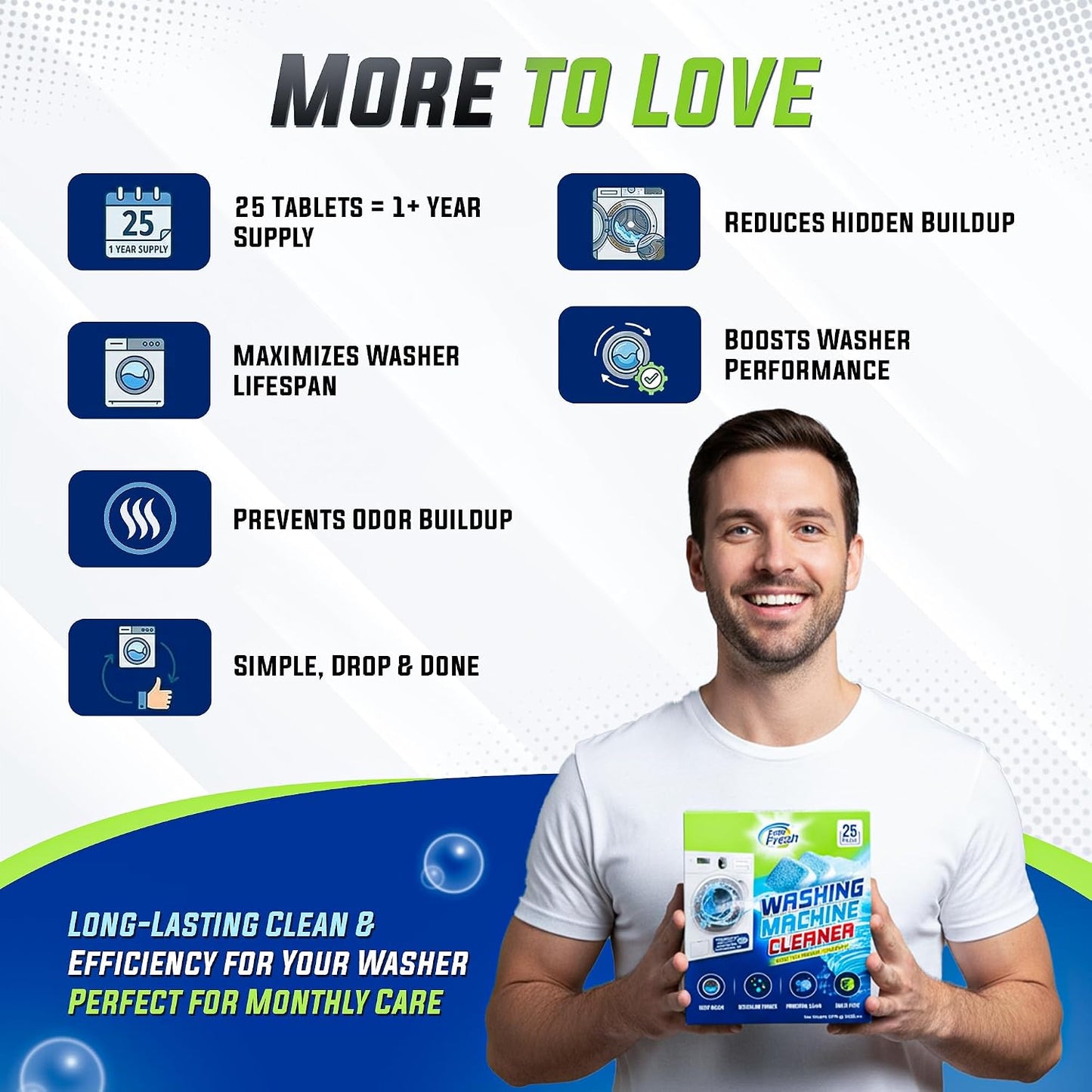 True Fresh Washing Machine Cleaner Tablets - 25 Tablets