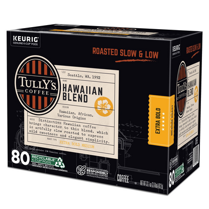 Tully's Hawaiian Blend Medium Roast Pods (K-Cup) - 80 ct