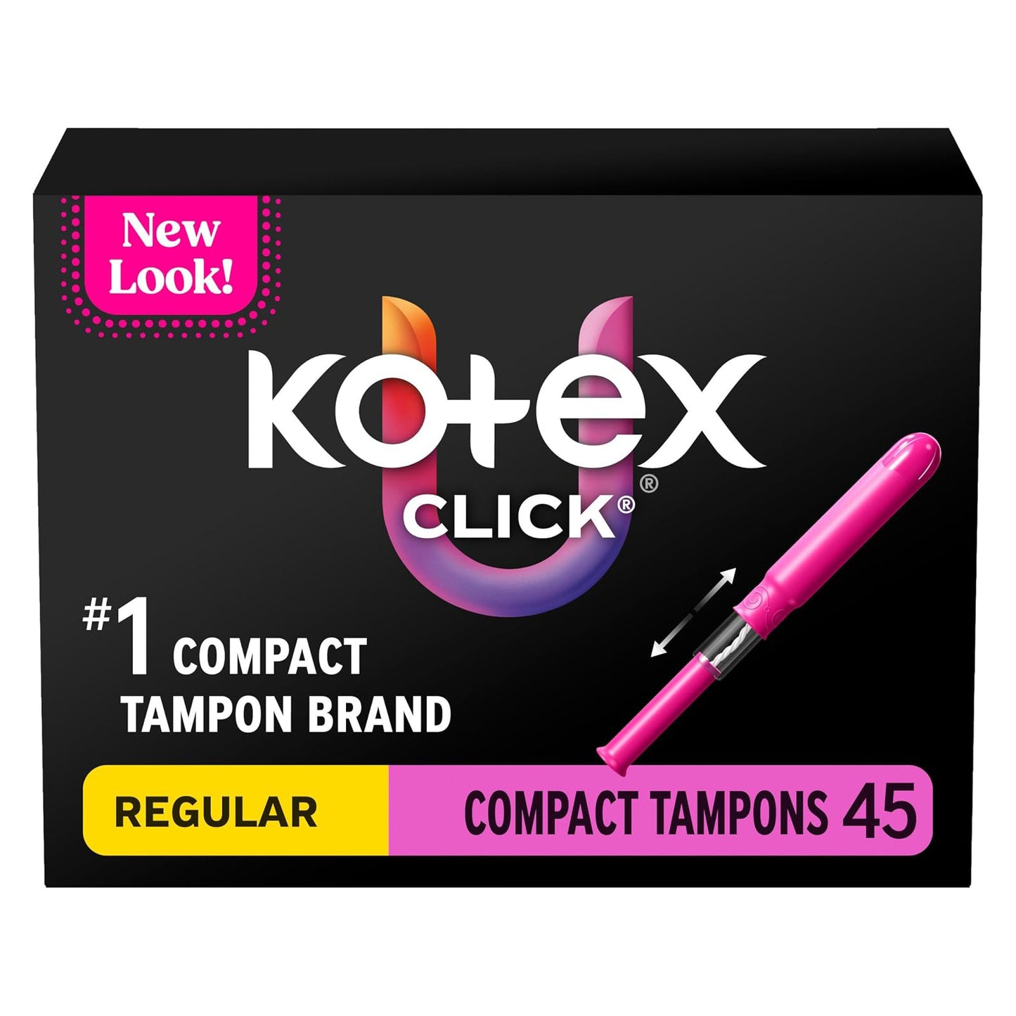 U by Kotex 코텍스 클릭 컴팩트 탐폰 - 레귤러 - 무향 - 45개입