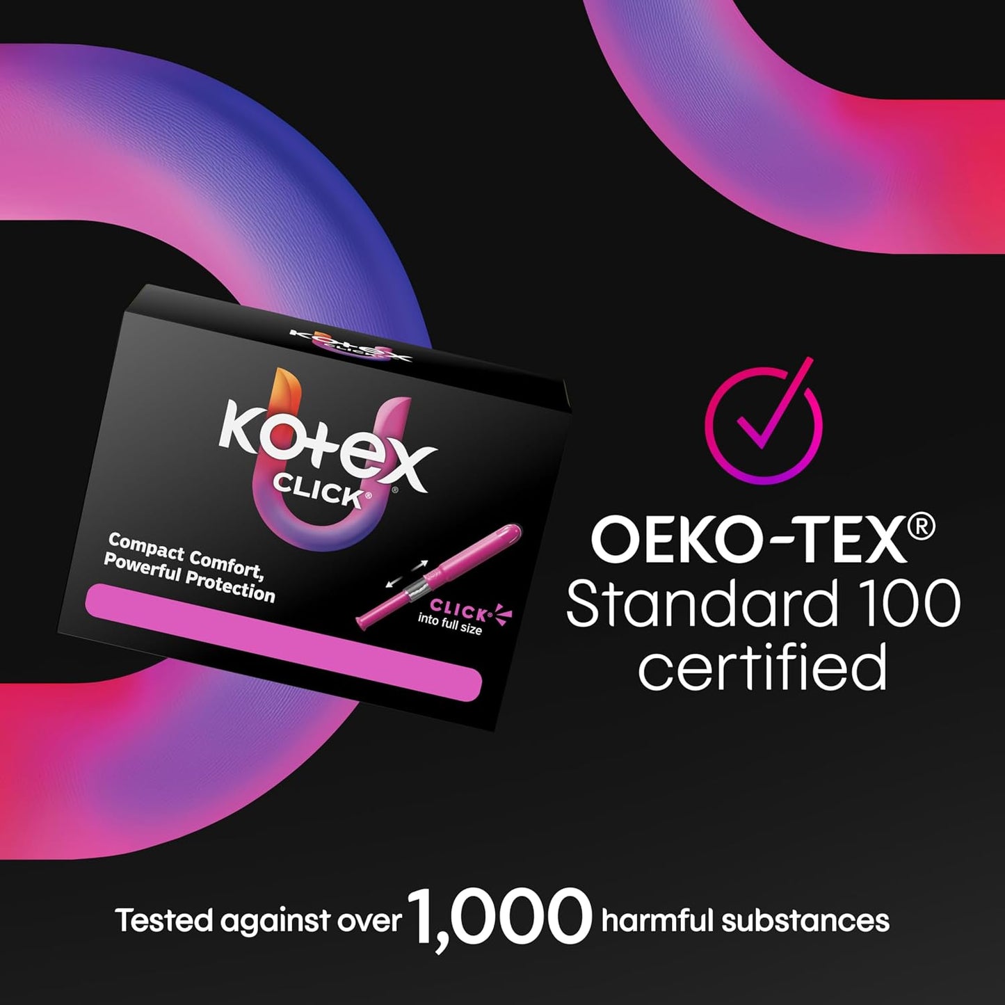 U by Kotex Click Compact Tampons - Regular & Super - Unscented - 45 Count