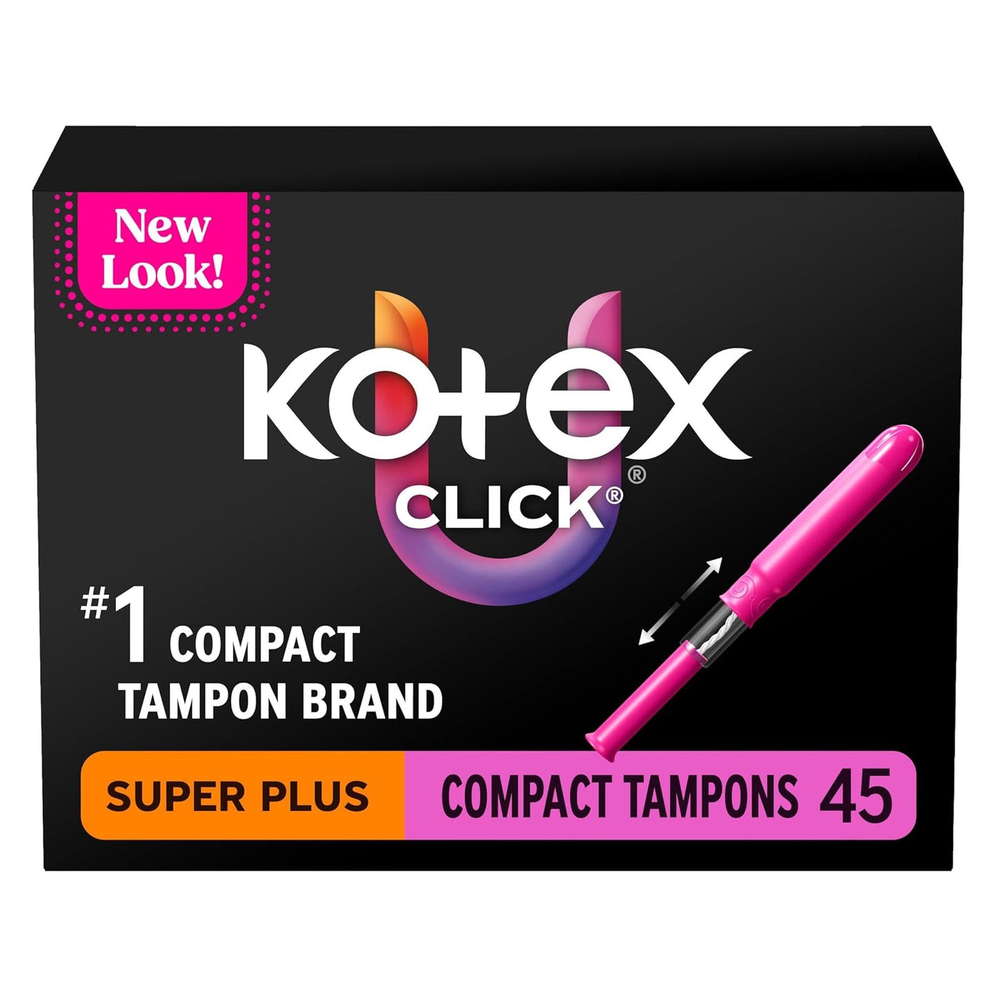 U by Kotex 코텍스 클릭 컴팩트 탐폰 - 슈퍼 플러스 - 무향 - 45개입