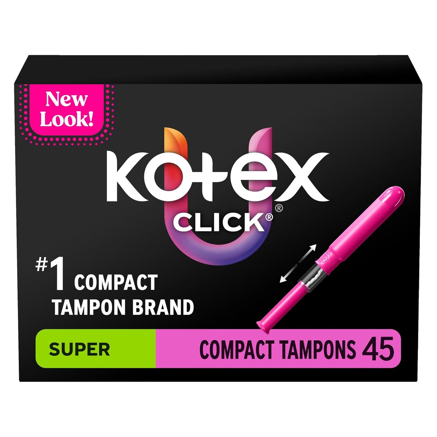 U by Kotex Click Compact Tampons - Super Absorbency - Unscented - 45 Count