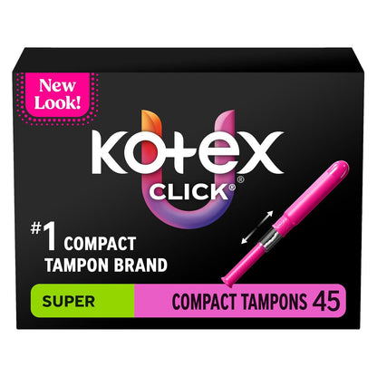 U by Kotex Click Compact Tampons - Super Absorbency - Unscented - 45 Count