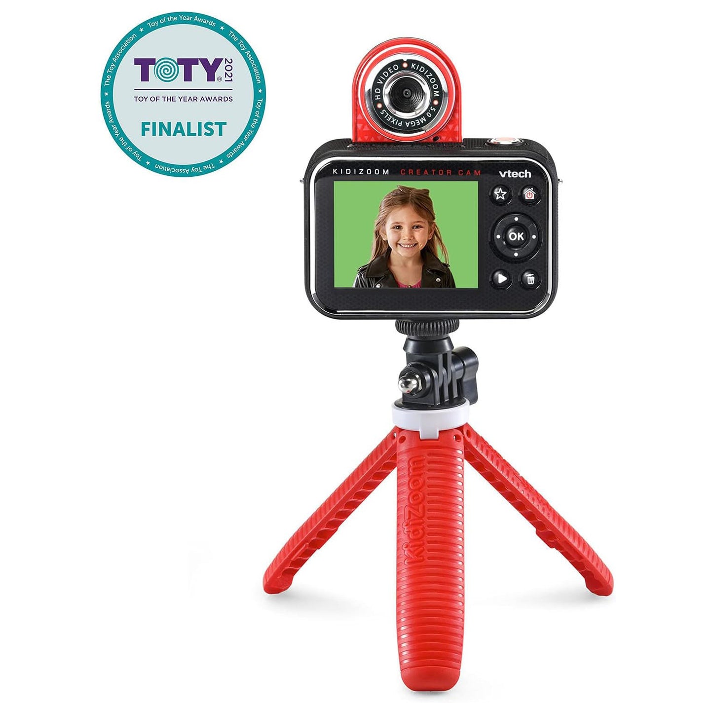 VTech 브이텍 키디줌 크리에이터 캠 HD 동영상 카메라 그린 스크린·이펙트·삼각대 (5-12세)