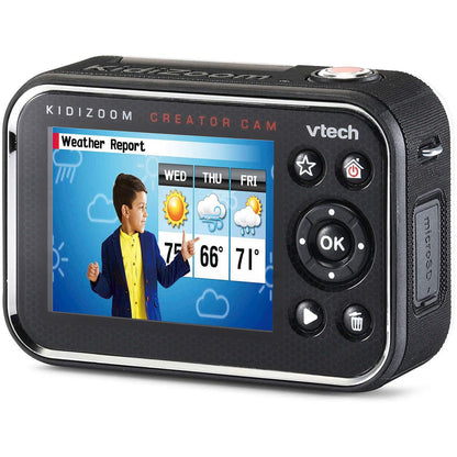 VTech 브이텍 키디줌 크리에이터 캠 HD 동영상 카메라 그린 스크린·이펙트·삼각대 (5-12세)