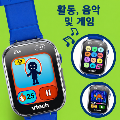 VTech 브이텍 키디줌 스마트워치 DX4 카메라·게임·활동 추적 어린이 스마트워치 (4-12세)
